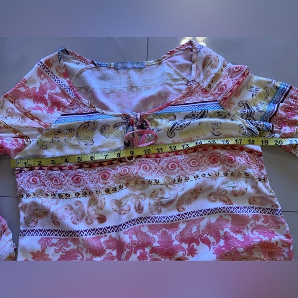 Rosa Nud Floral Print Pink Tunic Dress Beach Summer Lightweight Size Small - Picture 8 of 16